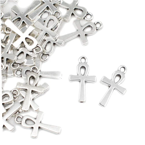 Framendino, Cross Charms Pendants Vintage Mini Cross Charm for DIY Crafts Jewelry Making Earring Necklace Bracelet Ankle Keychain Bronze