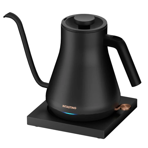 Intasting Electric Kettle, INTASTING Professional Gooseneck Kettles, 0.9L/30oz, 0.65mm Ultra-Fine Spout, Precise Water Flow Control, 304 Stainless Steel Inner, Auto Shut-Off, Boil Dry Protection, Matte Black