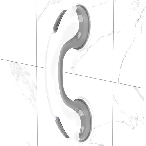 Islafeliz Shower Handle 1 Pack Grab Bars for Bathtubs & Showers, 12 inch Grab Bars for Bathroom with Strong Hold Suction Cup, Balance Bar Safety Hand Rail for Injury, Senior, Elderly Grey