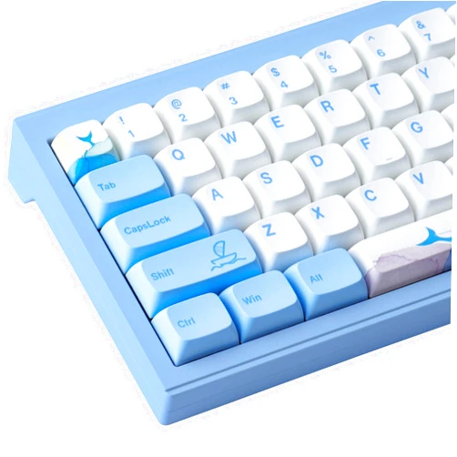 Hyekit PBT Keycaps 137 Keys Melody of The Sea Keycaps Dye-Sublimation Cute Keycaps XDA Profile for Cherry Gateron MX Switches Mechanical Keyboards (Only Keycaps)
