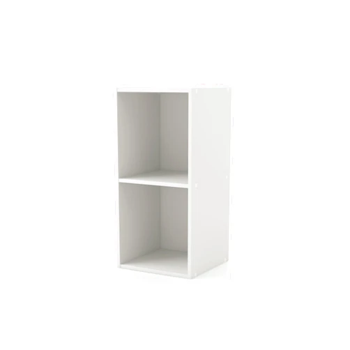 HOMES: Inside + Out Apexa 2 Cube Storage Organizer Shelves, Stackable Wood Bookcase Fits Cubby Bins for Organization, Dorm Teen Room Decor & Home Office, White