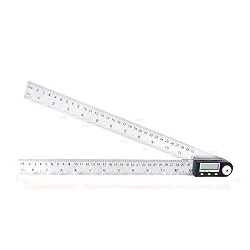 Delgada Digital Angle Ruler and Stainless Steel Digital Angle Finder or Digital Protractor with Zeroing and Locking Function Battery Included 12Inches/300mm