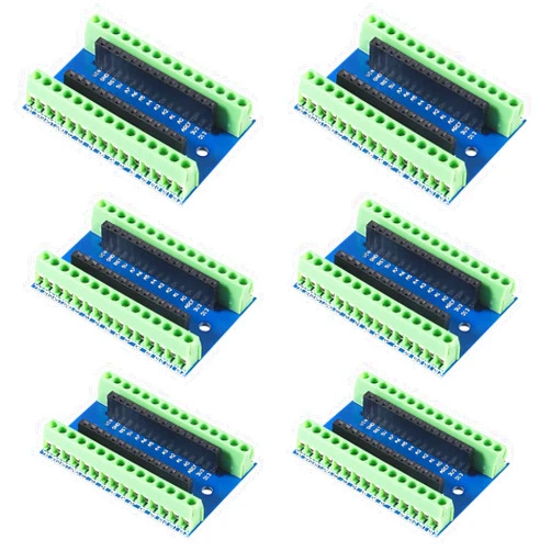 AITRIP 6pcs Nano Screw Terminal Adapter Shield Expansion Board Nano V3.0 AVR ATMEGA328P-AU Module