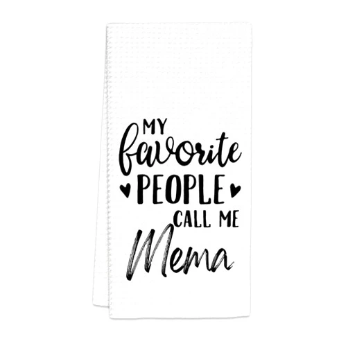 FIicy Mema Gifts Kitchen Towels, Gifts for Memas Dish Towels, My Favorite People Call Me Mema Decorative Hand Towel for Bathroom Kitchen, Memas Home Bathroom Kitchens Decor(16x24 Inch)