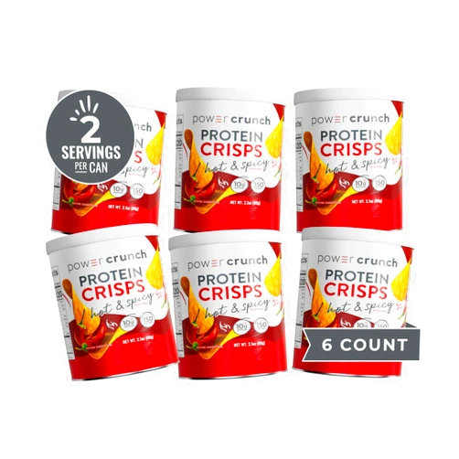 Power Crunch Protein CRISPS, a Potato Style Protein Chip, Hot & Spicy, 10g of protein, 1.05 ounces per serving (Pack of 6)