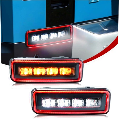 COOLCMP NEW Rear Fog Light for 2020-2024 Land Rover Defender 90 110 130 LED Rear Bumper Lights Trim Reverse Back Reflector Lamp Replacement(1 Pair)