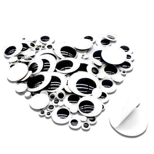 TOAOB THE ONE AND ONLY BABY TOAOB 100pcs Plastic Googly Wiggle Eyes Self-Adhesive Round 6mm to 35mm White Sticker Eyes for DIY Crafts Scrapbooking Decoration