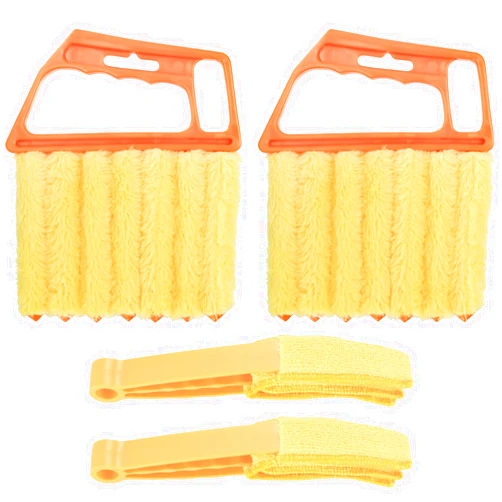 Zxglxinyao 4pcs Window Venetian Blind Cleaner Duster Tool, Include 2pcs 7 Finger Blind Duster Brush & 2pcs Shutter Cleaner Brushes, Blinds Cleaning Brush Tool for Blinds Air Conditioner Vent Keyboard