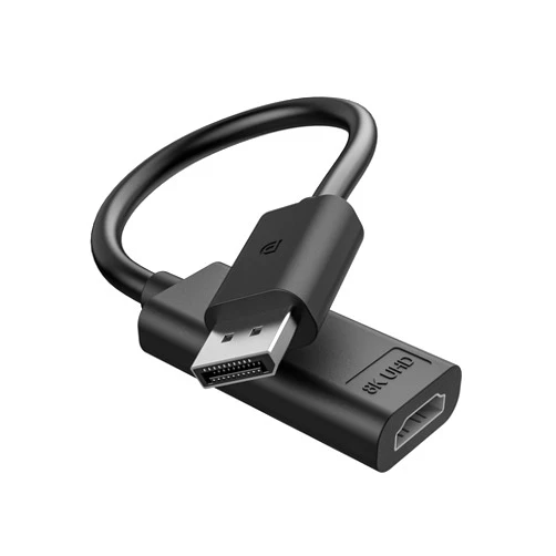 TECHTOBOX Display Port to HDMI 8K Adapter (8K@60Hz,4K@120Hz,2K@144Hz) Uni-Directional DP Source 1.4 to HDMI 2.1 Display Female Adapter for PC,Dell,AMD,NVIDIA
