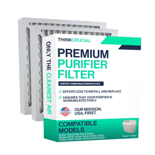 Crucial Air Purifier Filter – Compatible with Hunter® Brand Filter Part # 30931 – Models 30201, 30212, 301213, 30240, 30241, 30251, 30378, 30379, 30380, 30381, 30382, 30383 – Bulk Packs (2 Pack)