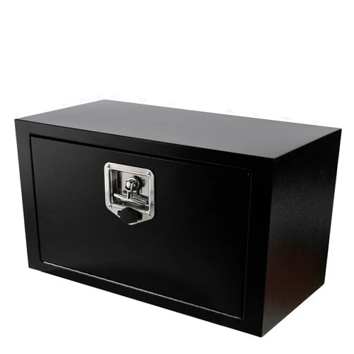 confote Black Steel Underbody Truck Tool Box with T-Handle Lock,Heavy Duty Truck Tool Box Truck Storage Organizer Tool Box Chest For Storage Smooth Surface,Waterproof-24