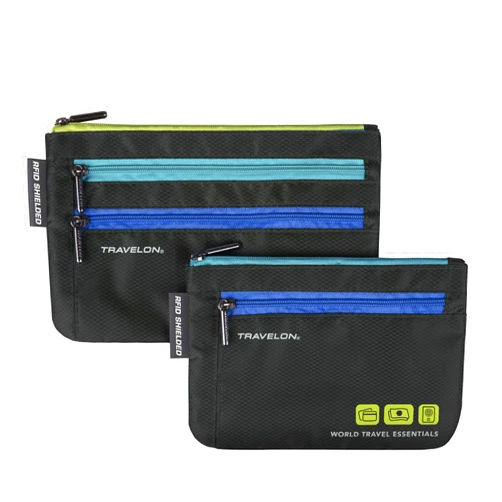 Travelon World Travel Essentials Set of 2 Currency and Passport Organizers