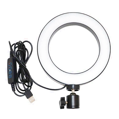 Walway 6 Inches LED Selfie Ring Light with Hot Shoe Adapter for Live Stream/Makeup/YouTube Video/Photography, 3 Light Modes