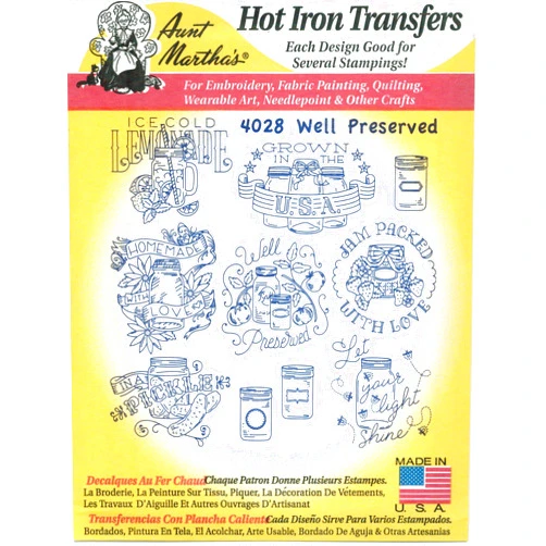 Aunt Martha's Well Preserved Aunt Martha's Hot Iron Embroidery Transfer