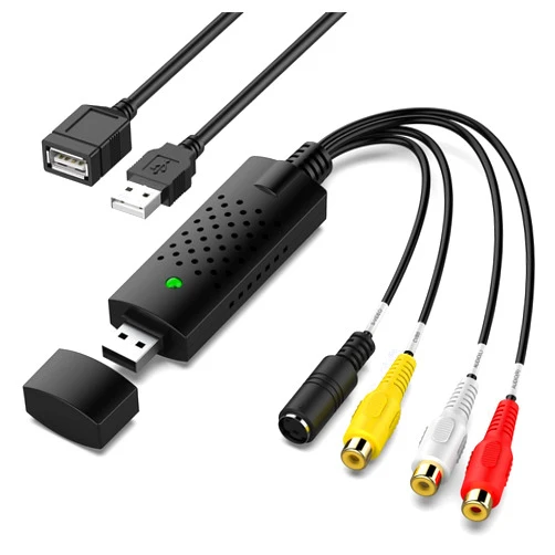 VIXLW Capture Card, USB Video Capture Card Device, Audio Video Converter Grabber for RCA to USB-Convert VHS Mini DV VCR Hi8 DVD to Digital, for PC TV Tape Player Camcorder, MAC Windows Vista Compatible