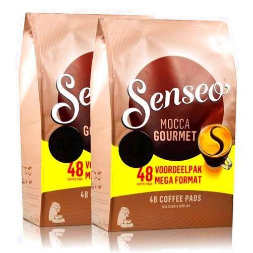 Senseo Mocca Gourmet Light Roast Coffee Pods, 2 Packs, 96 Count, Silky Flavor, Crema Layer on Top Compatible with PeleCom Machine
