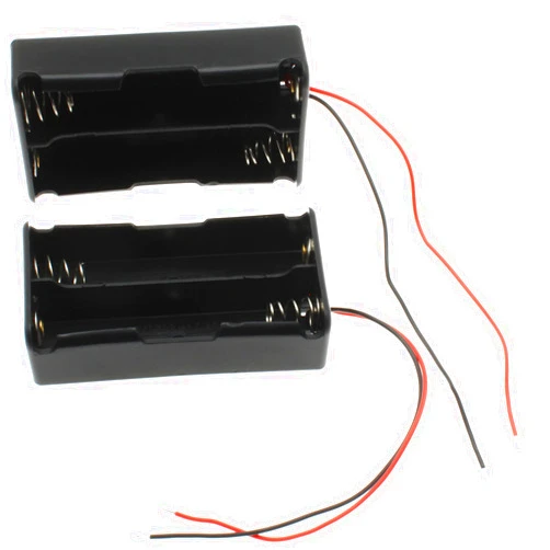 LBTODH 2PCS 18650 Battery Holder with Lead Wire Bundle 18650 Battery Holder 7.4V DIY Battery Storage Boxes Black Plastic Battery Case Kit