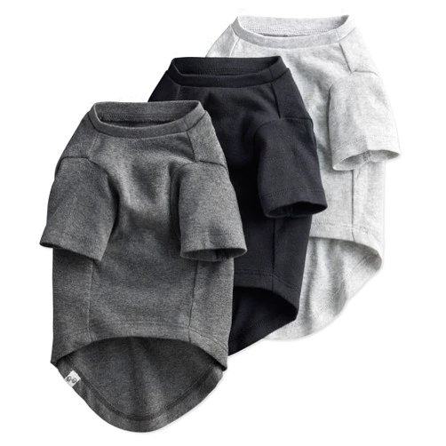 Pet passion Multipack 100% Organic Cotton Dog Short Sleeve T-Shirt Pet Tees for All Breeds, Gray Ombre, Small