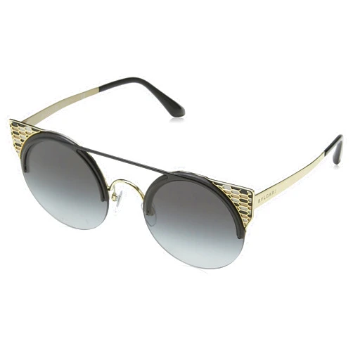 Bvlgari BV6088 20188G Black/Pale Gold BV6088 Round Sunglasses Lens Category 3