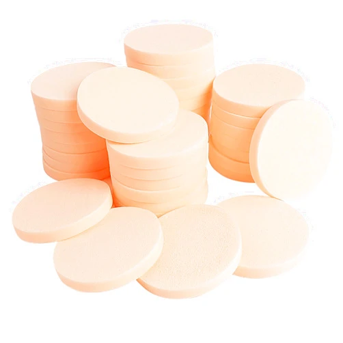 Sliverdew 25 Pcs Round Makeup Sponges for Foundation Makeup Sponge Facial Powders Puff Cosmetic Sponge Round Foam Pad Beauty Makeup Eye Face Foundation Powders Blender for All Skin Types, Wet and Dry Dual Use