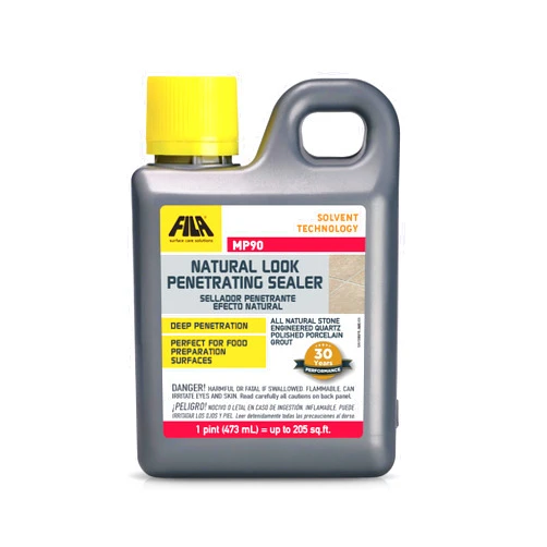 FILA Surface Care solutions FILA Solvent Based Sealer MP90 1 Pt. Sealer ideal for Granite Countertops, Natural Stone, Polished Porcelain and Marbles, Natural Look, Water Repellent.
