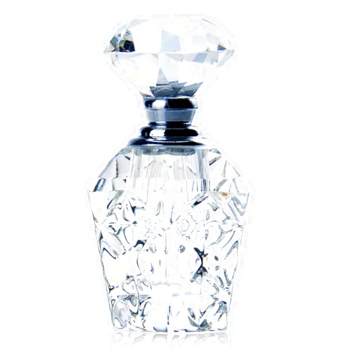 H&D HYALINE & DORA Clear Art Carved Crystal Empty Mini Refillable Perfume Bottle