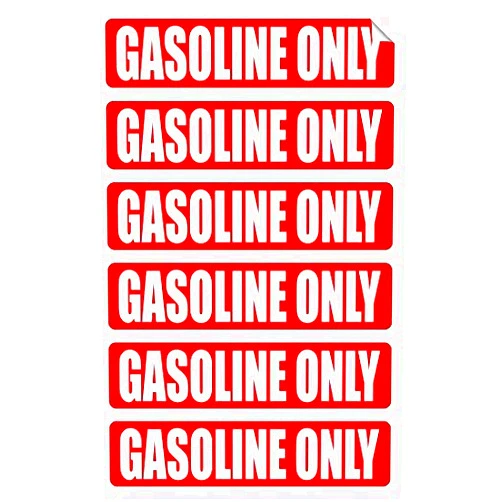 Jay Graphics 6 pack GASOLINE ONLY Decals / Stickers / Labels / Markers Fuel Gas