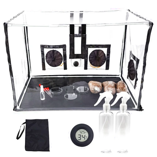 Lovely Ran Large Still Air Box Mushroom Mycology Fume Hood Propagation StationsGrow Kit Mushroom Grow Bags Your Monotub Kit Mushroom Planting BagTent for Spores Horticulture Supplies （31.5 * 20.5 * 20.5inch）