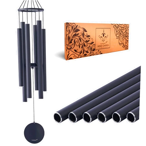 Vanquer Wind Chimes for Outside Deep Tone - 38'' Wind Chimes Outdoor Clearance, Memorial Wind Chimes, Sympathy Gift, Garden Patio, Home Décor Black