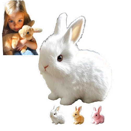 Rezebu Bunby - My Realistic Bunny Toy, Interactive Realistic Bunny Toy - Jumping, Twitching, and Shaking Ears, Bunbi Realistic Bunny That Moves (White)