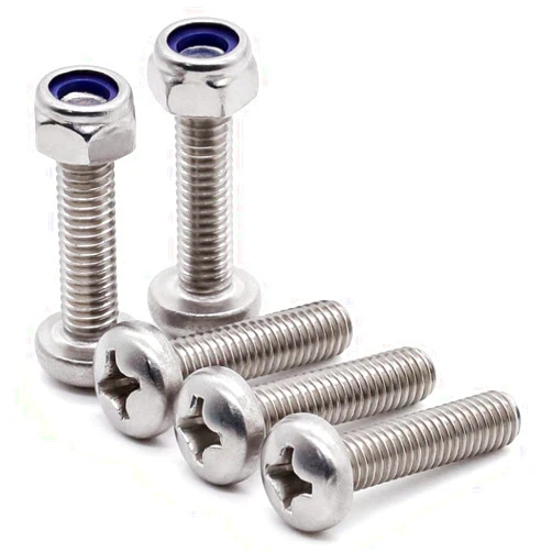 Glvaner (30 Sets) M5-0.8 x 30mm Pan Head Machine Screw and M5-0.8mm Hex Locknuts 304 Stainless Steel 18-8 Full Thread