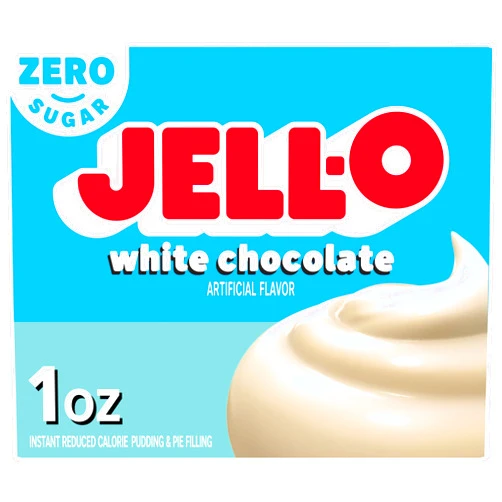 Jell-O White Chocolate Zero Sugar Instant Reduced Calorie Pudding & Pie Filling Mix, 1 oz. Box