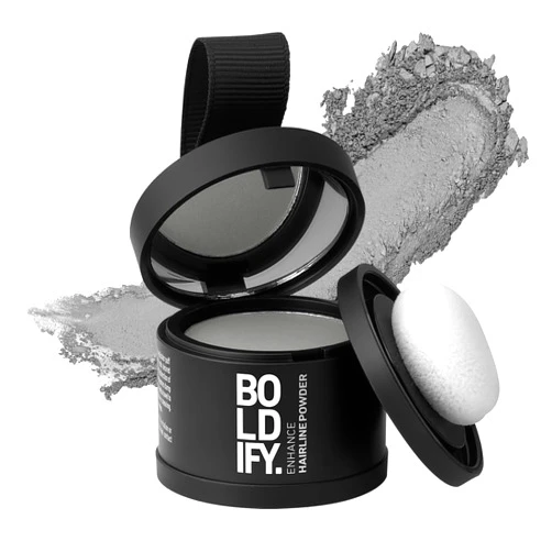 BOLDIFY Hairline Powder - Root Touch Up Hair Color for Gray Coverage - Bald Spot Concealing Hair Powder for Women & Men - 48-Hour Stain-Proof - Gray