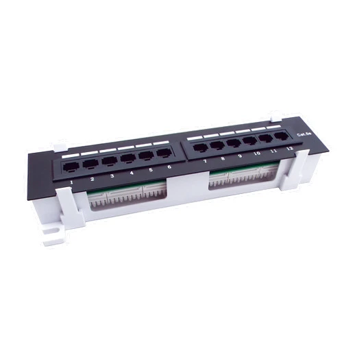 CNAweb 12 Port Vertical Cat5e 110 RJ45 Patch Panel 568A 568B with Bracket