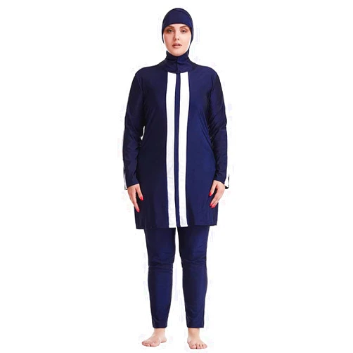 Wowdecor Muslim Swimsuits for Women Plus Size 2 Piece Fully Covered Swimsuits Burkini