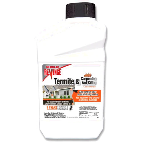 Bonide Revenge Termite & Carpenter Ant Killer, 32 oz Concentrate, Long Lasting 5 Year Protection, Outdoor Perimeter Treatment