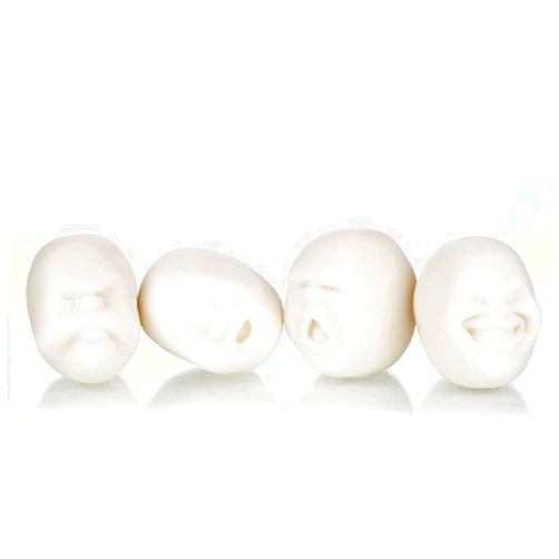 WildWave 4pcs/Set Vent Human Face Ball Anti-Stress Ball of Japanese Design Caomaru(White)