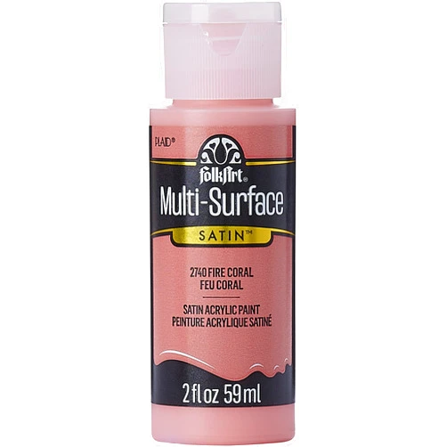 FolkArt Multi-Surface Paint in Assorted Colors (2 oz), , Fire Coral