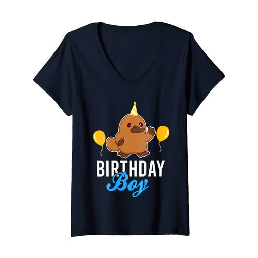 Cute Platypus Exotic Animal Lovers Clothing Womens Cute Platypus Birthday Boy Kawaii V-Neck T-Shirt