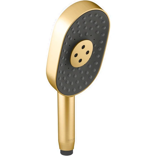 KOHLER 26284-2MB Statement Oblong MULTIFUNCTION HAND SHOWER, Maximum Spray Performance & 3 Spray Experiences, Vibrant Brushed Moderne Brass, 2.5 GPM