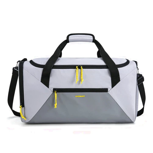BAGSMART Gym Bag for Women Men, 36L Small Sports Bag With Shoe Bag, Lightweight Weekender Carry On Duffel Bag, Water Resistant Workout Duffel Bags for Traveling - Gray
