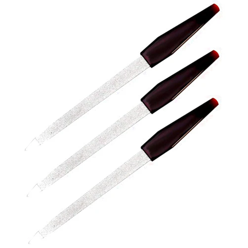 SCOBUTY Pinkee's (3 Pack) 5 inch Stainless Steel Sapphire Nail File for Fingernails, Toenails, Scraping, Strengthening, Finger Manicure File