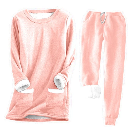 Aopirta Womens Warm Winter Loungewear Pullover And Pants Sets Fleece Pajamas Cozy Fluffy Sweater Soft Holiday Sleepwear Clothes