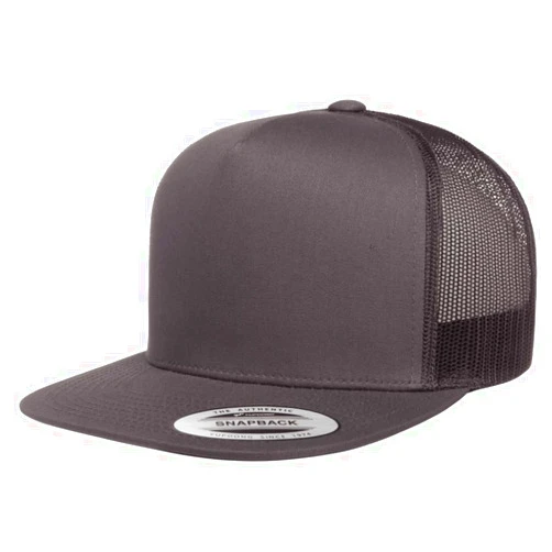The Hat Pros Yp Classics Yupoong 5 Panel Classic Trucker Cap | High Profile Flat Visor Trucker Hat | OSFM Snapback