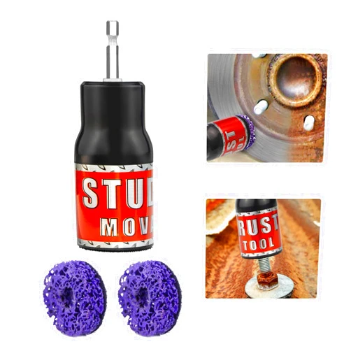 LISINAN Metal Rescue Stud Hub Rust Removal Tool-Stud Cleaner Wheel Cleaning Tool, Screws, Bolts and Metal Surfaces for 1/2