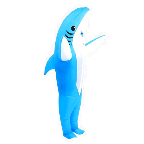 KMiKE Inflatable Shark Costume for Adult(Kids) Funny Halloween Costumes Fantasy Cosplay Blow up Costume