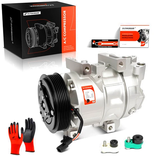 A-Premium Air Conditioner AC Compressor with Clutch Compatible with Nissan Altima 2.5L 2013-2018 - VCS141C Compressor, 6 Grooves, w/One Plug