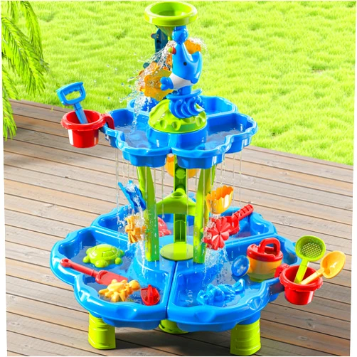 JUKUDAHU Kids Flower Water Table for Toddlers for 3 4 5 6 7 8 Years Old, Outdoor Water Sand Table for Boys Girls, Sensory Toys for Toddlers Age 3-8, Activity Sensory Table Summer Toys