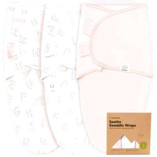 KeaBabies 3-Pack Organic Baby Swaddle Sleep Sacks - Swaddles for Newborns, Infant 0-3 Months, Baby Girls, Boys, Soft & Snug Newborn Sleep Sack, Nursery Swaddling Blankets, Velcro Closure (ABC Land Rose)