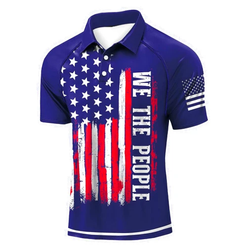 RTTUIOP Polo Shirts for Men Golf Short Sleeve 250th Anniversary USA Shirt Funny Patriotic T-Shirts Casual American Flag Shirt